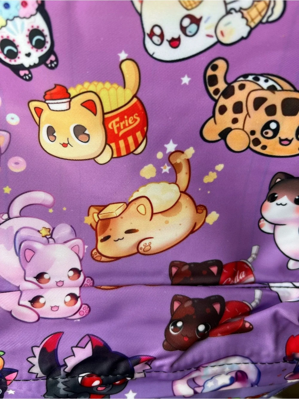Purple NEW Cute Cats Print Backpack - Unbranded